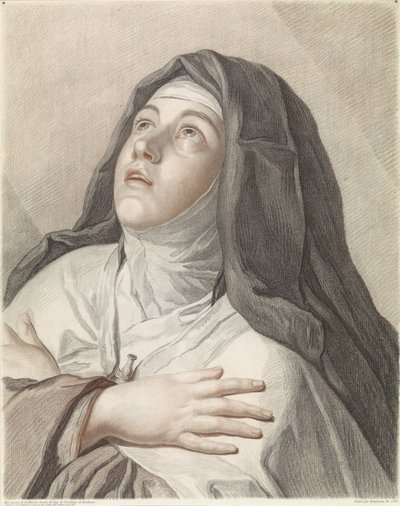 Heilige Theresa im Gebet von Gilles Antoine Demarteau
