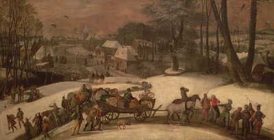 Eine Militärexpedition im Winter, um 1590 von Gillis Mostaert