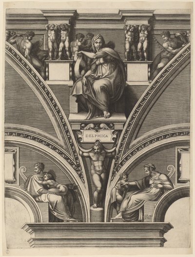 Die delphische Sibylle von Giorgio Ghisi after Michelangelo
