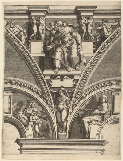 Der Prophet Ezechiel von Giorgio Ghisi after Michelangelo