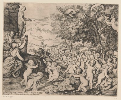 Verehrung der Venus durch Putti von Giovanni Andrea Podesta