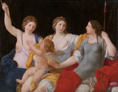 Venus, Juno und Minerva, mit Amor von Giovanni Andrea Sirani