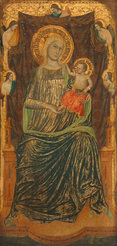 Madonna mit Kind und fünf Engeln von Giovanni Baronzio