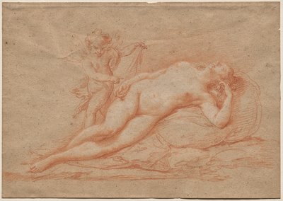 Liegender Akt mit Amor von Giovanni Battista Cipriani