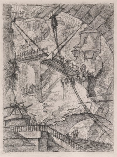 Die Zugbrücke, aus Carceri d von Giovanni Battista Piranesi