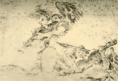 Engel spielen Musikinstrumente, ca. 1755, 1928 von Giovanni Battista Tiepolo