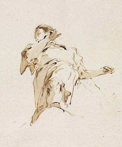 Männliche(?) Figur von unten gesehen von Giovanni Battista Tiepolo