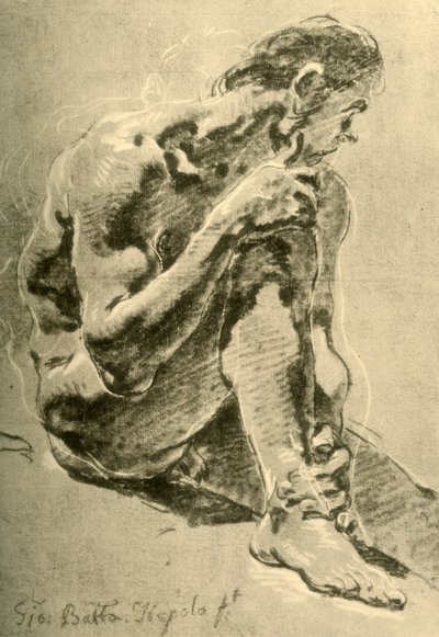 Sitzender Akt, 1715-1716, 1928 von Giovanni Battista Tiepolo
