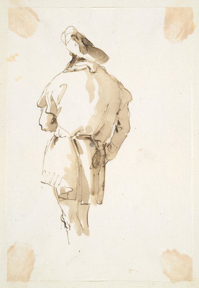 Stehende männliche Figur von hinten gesehen von Giovanni Battista Tiepolo