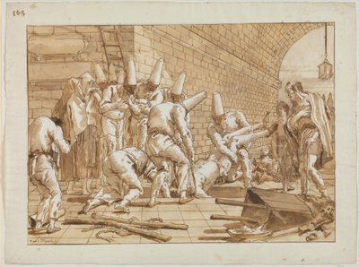 Das Begräbnis von Punchinello von Giovanni Battista Tiepolo