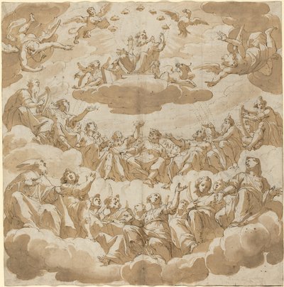 Gott auf dem Thron umgeben von Heiligen von Giovanni Battista Trotti