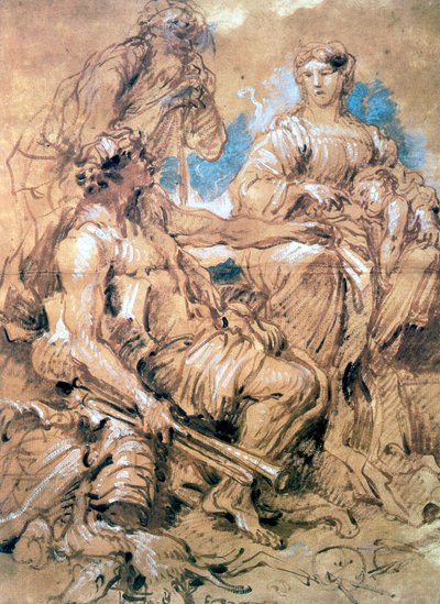 Studie von Figuren in Kostümen, ca. 1635-1670 von Giovanni Benedetto Castiglione