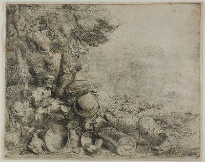 Der überladene Esel von Giovanni Benedetto Castiglione