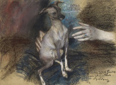 Elegante mit Hund von Giovanni Boldini