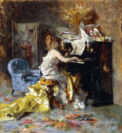 Frau am Klavier von Giovanni Boldini