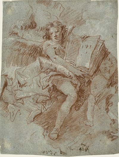 Ein Engel mit einem Buch von Giovanni Domenico Tiepolo