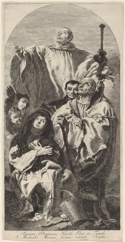 Vier Heilige des Benediktinerordens von Giovanni Domenico Tiepolo