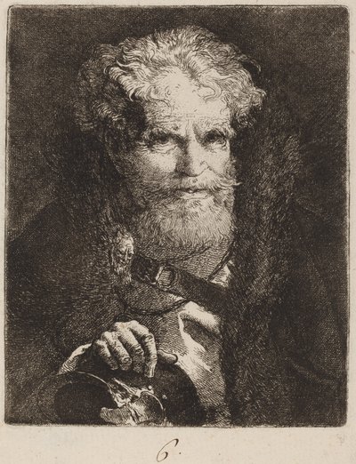 Alter Mann mit Helm von Giovanni Domenico Tiepolo