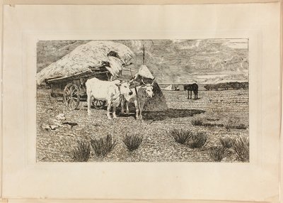 Ochsen und Wagen (Maremma) von Giovanni Fattori