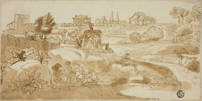 Ansicht von Rom, mit Via Appia von Giovanni Francesco Grimaldi