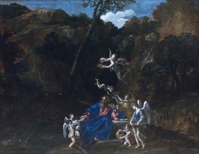 Jesus von den Engeln gepflegt von Giovanni Lanfranco