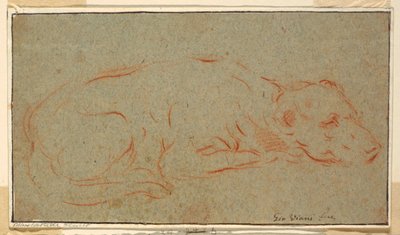 Skizze: Ein liegender Hund von Giovanni Maria Viani