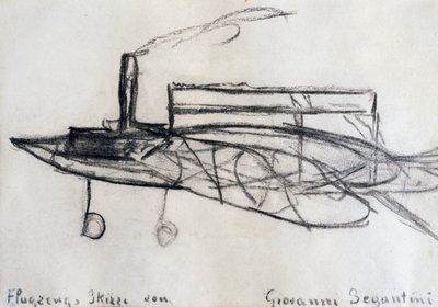 Flugzeugskizze von Giovanni Segantini