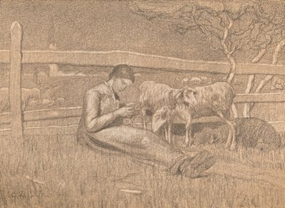 Die Schäferin, um 1888 von Giovanni Segantini