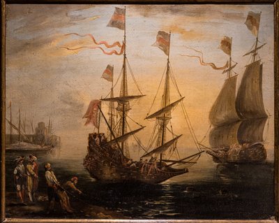 Marina und zwei Segelschiffe von Giovanni Signorini
