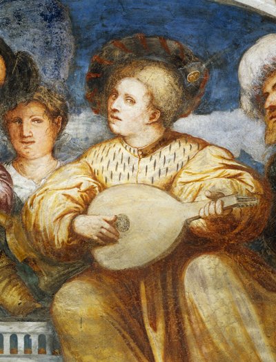 Konzert, Mandolinenspieler unter Freiern von Girolamo Romanino
