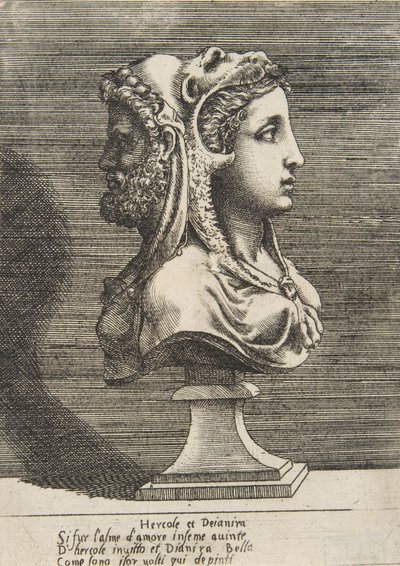 Büste von Herkules und Dejanira von Giulio Bonasone