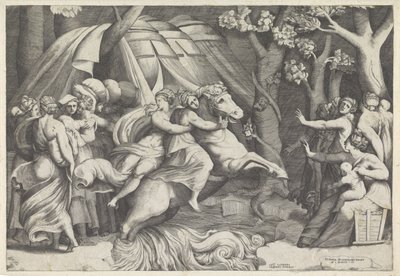 Cloelia überquert den Tiber von Giulio Bonasone