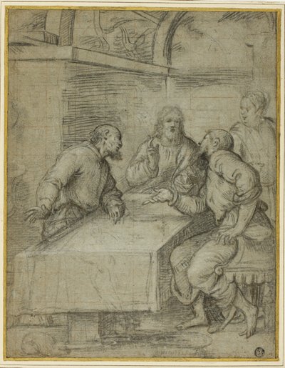 Studie für das Abendmahl in Emmaus von Giulio Campi