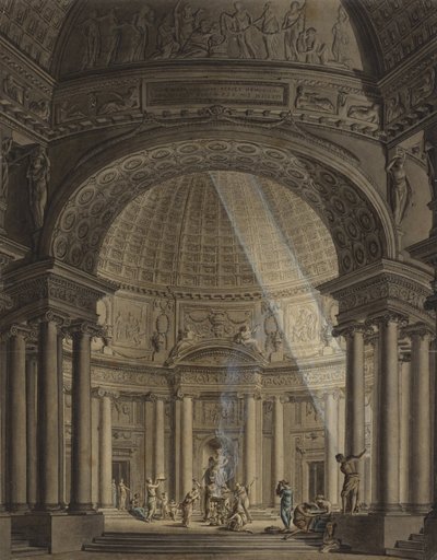 Rundtempel mit Opferszene von Giulio Quaglio