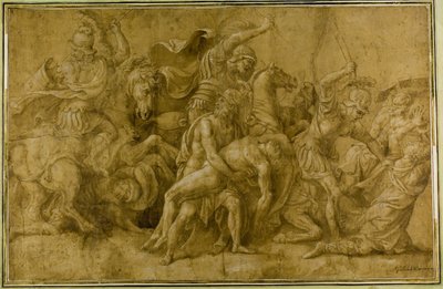 Menelaos hält den Körper von Patroklos von Giulio Romano
