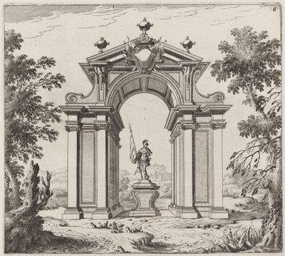 Triumphbogen in einer Landschaft von Giuseppe Antonio Landi