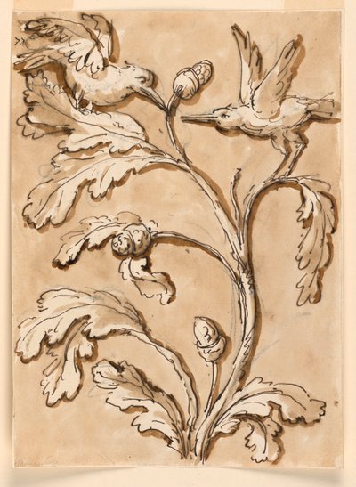 Zwei Vögel im Laub mit Samenkapseln von Giuseppe Barberi
