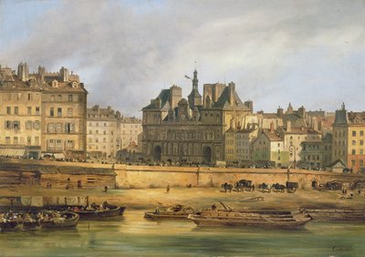 Hotel de Ville und Ufer, Paris, 1828 von Giuseppe Canella