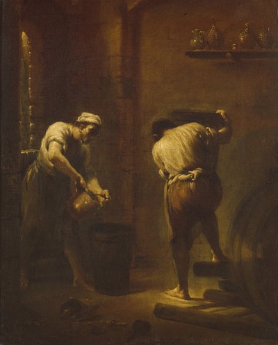 Szene im Keller, ca. 1710-1715 von Giuseppe Maria Crespi