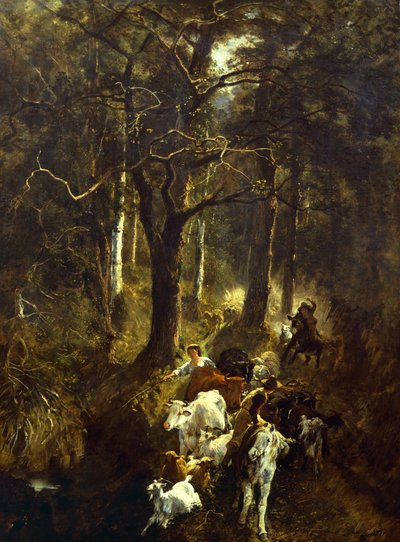 Weiden in Fontainebleau von Giuseppe Palizzi
