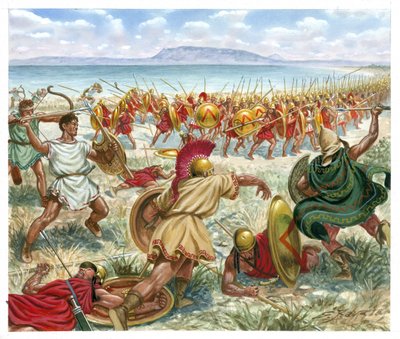 Schlacht von Lechaeum von Giuseppe Rava