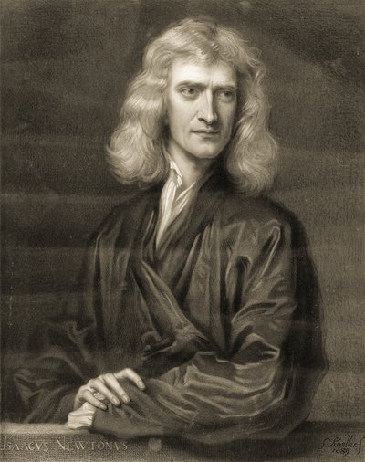 Porträt von Sir Isaac Newton von Godfrey (after) Kneller