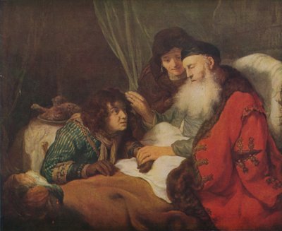 Isaak segnet Jakob, um 1638, 1914 von Govaert Flinck