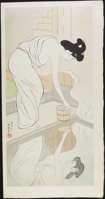Frau an den heißen Quellen, nach 1929 von Goyo Hashiguchi