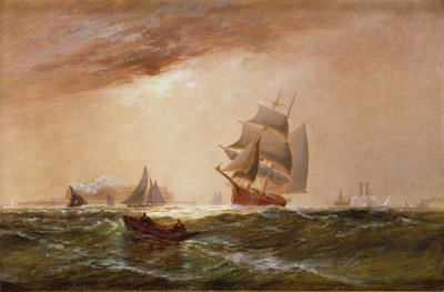Schiffe im Hafen von New York, 1891 von Granville Perklins