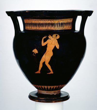 Rotfiguriger Krater, der einen Diskuswerfer darstellt von Greek School