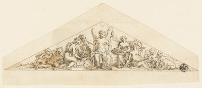 Giebelentwurf für ein Wren-Gebäude von Grinling Gibbons
