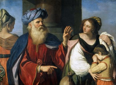 Abraham vertreibt Hagar und Ismael von Guercino