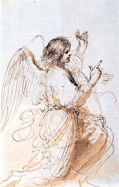 Studie eines Engels, ca. 1611-1666 von Guercino