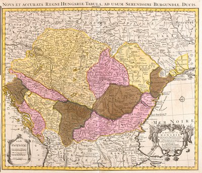 Karte des Königreichs Ungarn (Radierung) von Guillaume Delisle